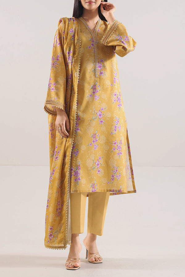 Unstitched Printed Lawn 3 Piece