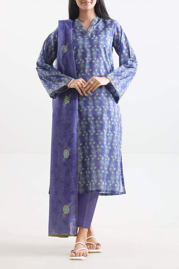 Unstitched Printed Lawn 3 Piece