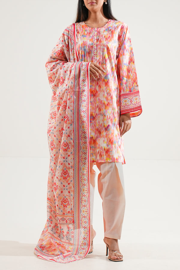 Unstitched Printed Lawn 3 Piece