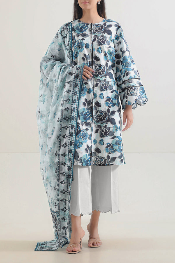 Unstitched Printed Lawn 3 Piece
