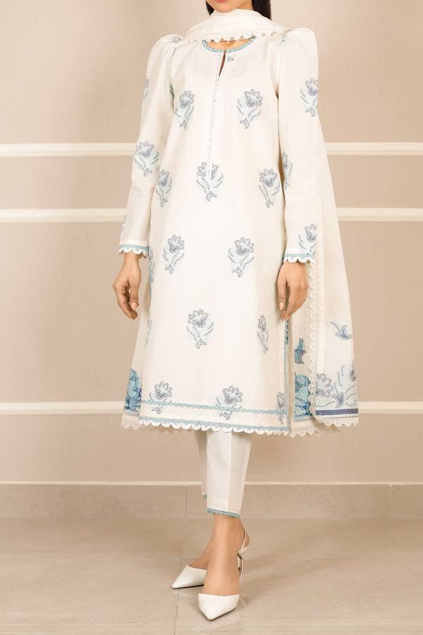 Unstitched Jacquard Cotton 3 Piece