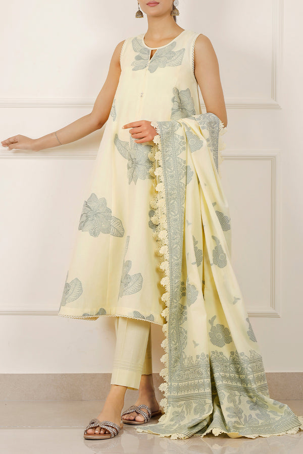 Unstitched Jacquard Cotton 3 Piece