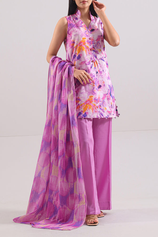 Unstitched Printed Lawn 3 Piece