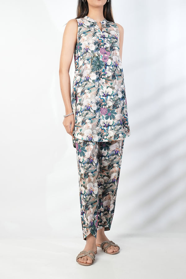 Unstitched Printed Lawn 2 Piece Shirt/Trouser
