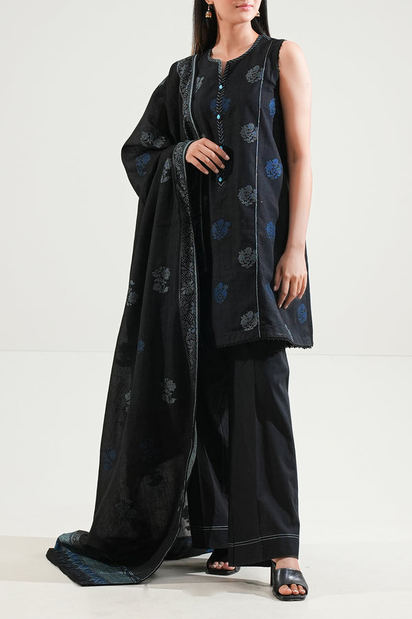 Unstitched Jacquard Cotton 3 Piece