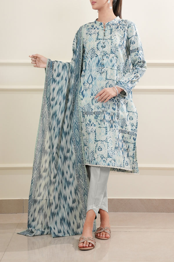Unstitched Printed Lawn 3 Piece