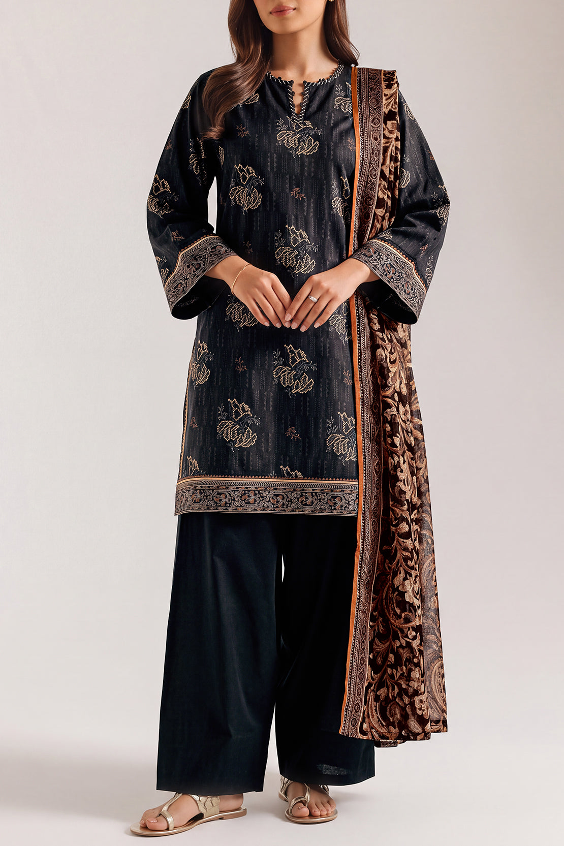 Unstitched Printed Lawn 3 Piece – SAYA