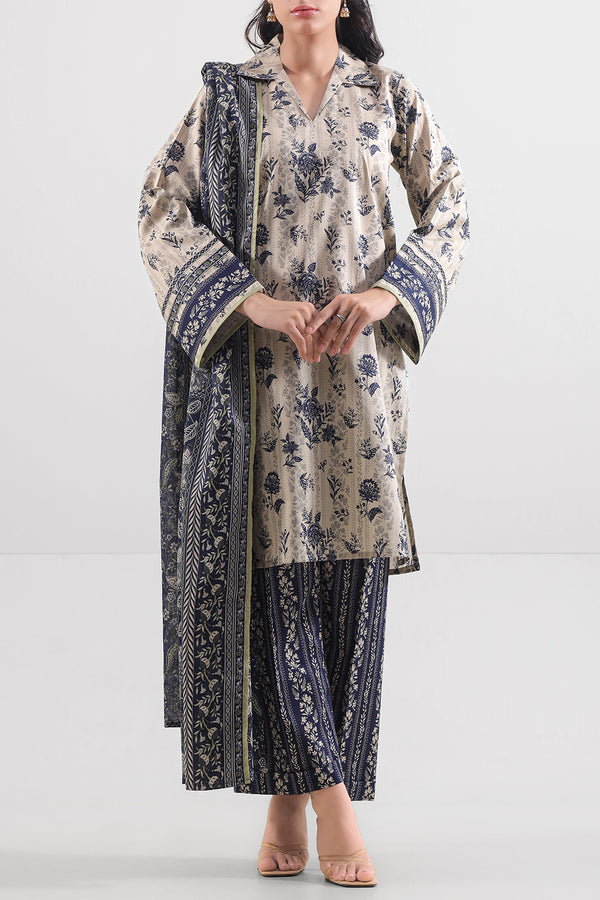 Unstitched Printed Lawn 2 Piece (Shirt/Dupatta)