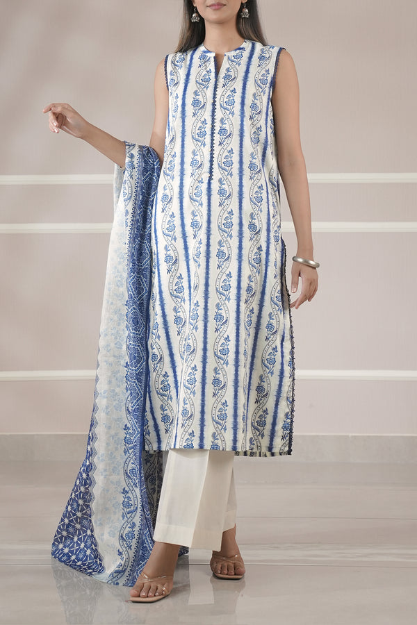 Unstitched Printed Lawn 3 Piece