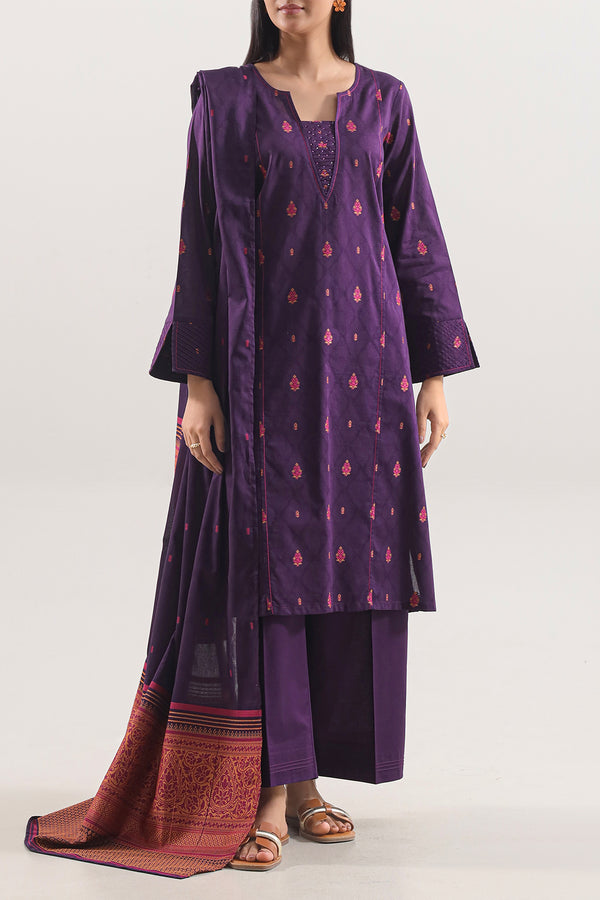 Unstitched Jacquard Cotton 3 Piece