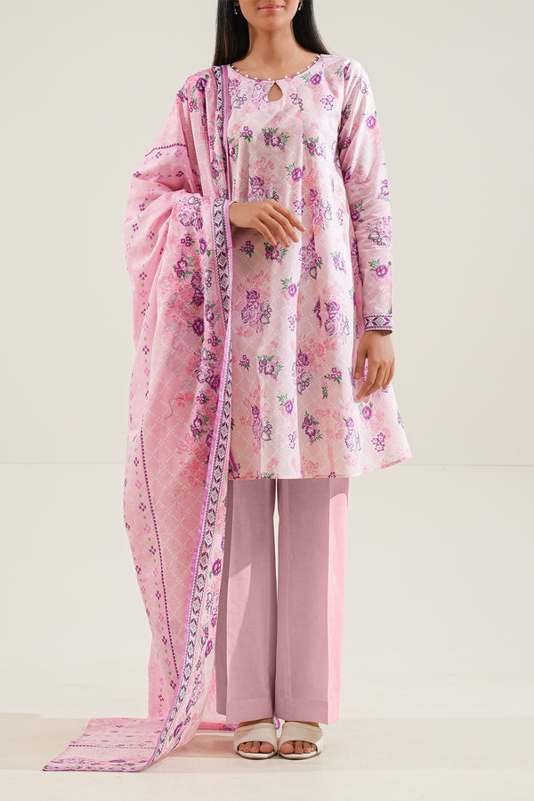 Unstitched Printed Lawn 3 Piece