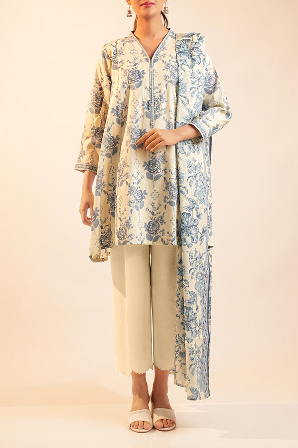 Unstitched Printed Lawn 3 Piece
