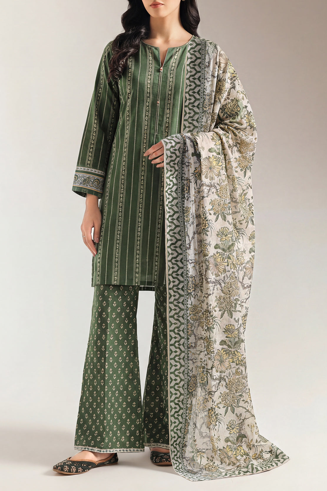 Unstitched Printed Lawn 3 Piece – SAYA