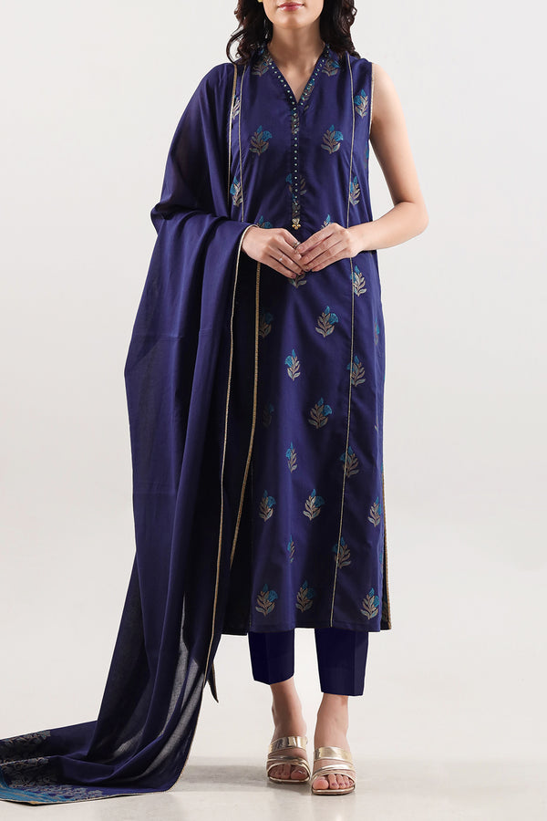 Unstitched Jacquard Cotton 3 Piece