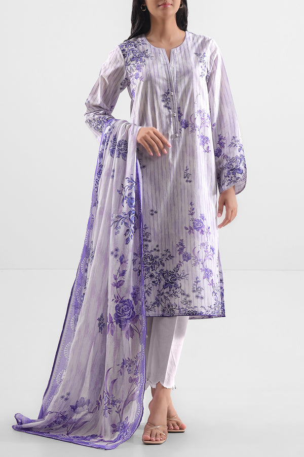 Unstitched Printed Lawn 3 Piece