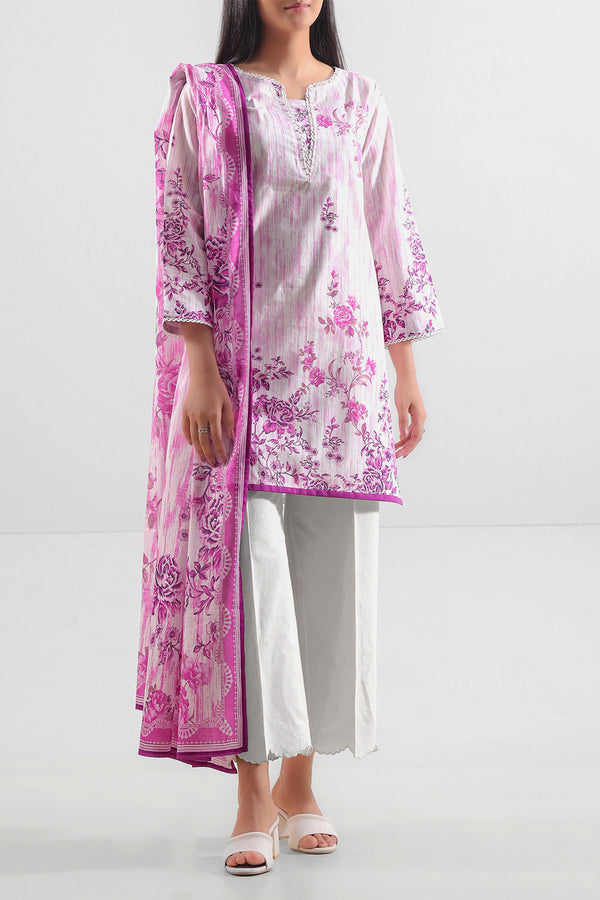 Unstitched Printed Lawn 3 Piece