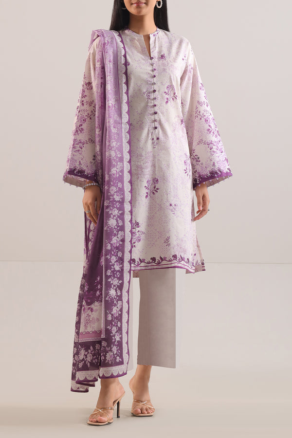 Unstitched Printed Lawn 3 Piece