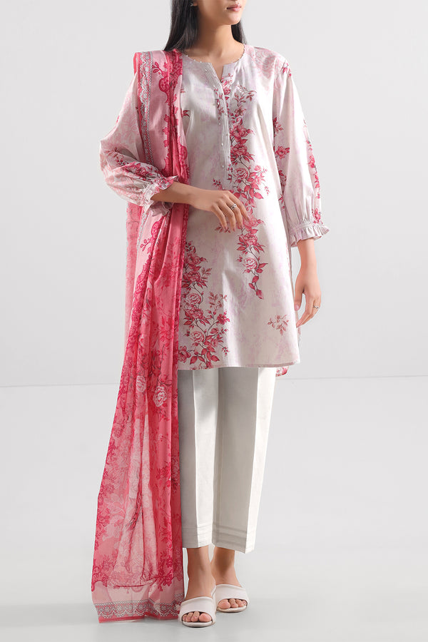Unstitched Printed Lawn 3 Piece
