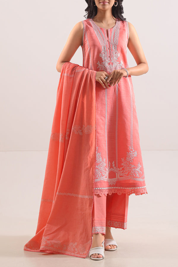 Unstitched Solid Embroidered Warm Khaddar 3 Piece