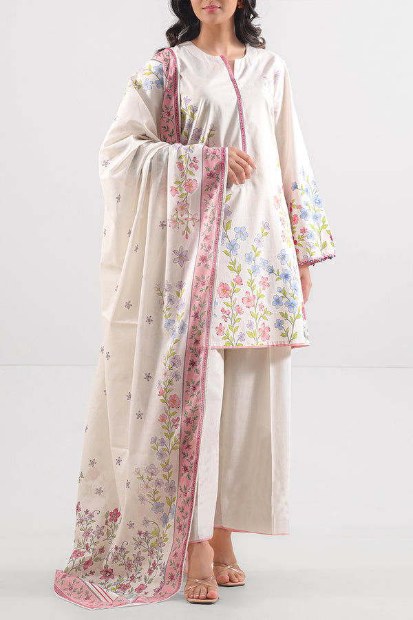 Unstitched Printed Lawn 3 Piece