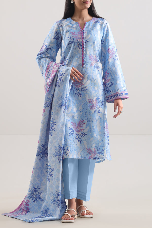 Unstitched Printed Lawn 3 Piece