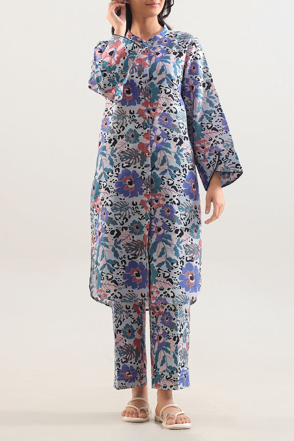 Unstitched Printed Warm Khaddar 2 Piece (Shirt/Trouser)