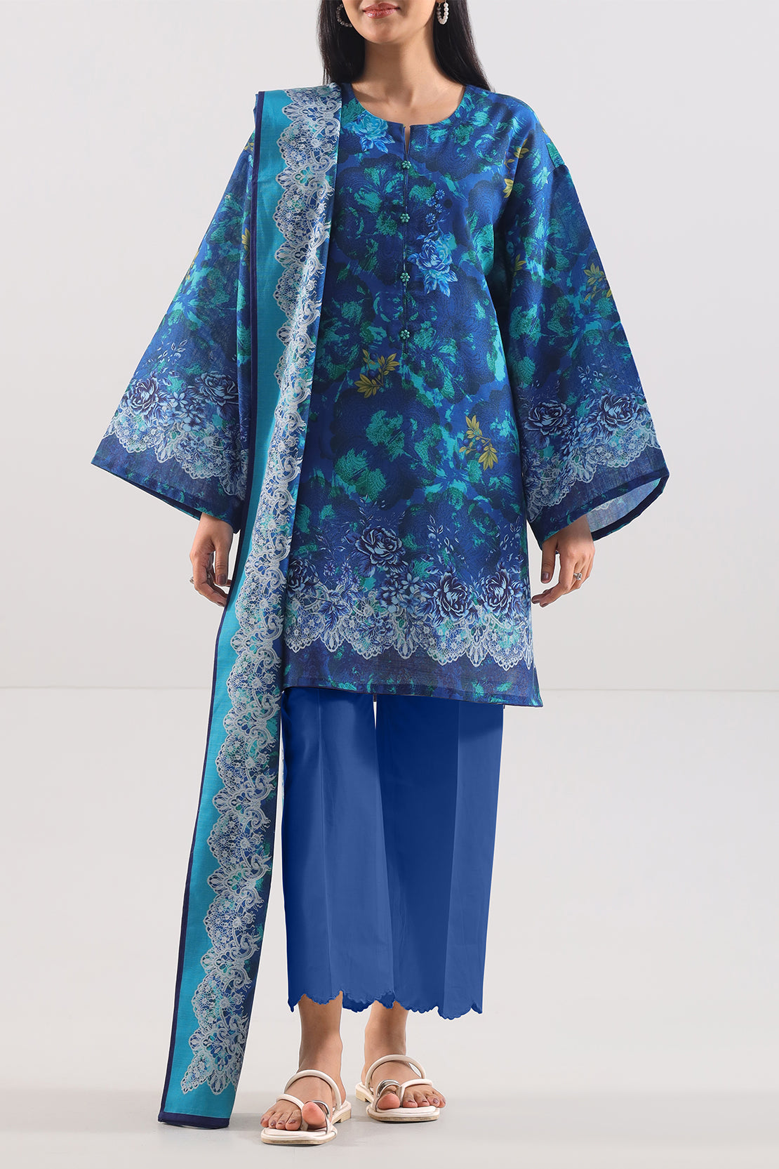 Blue Soft Printed Lawn 3-Piece 2