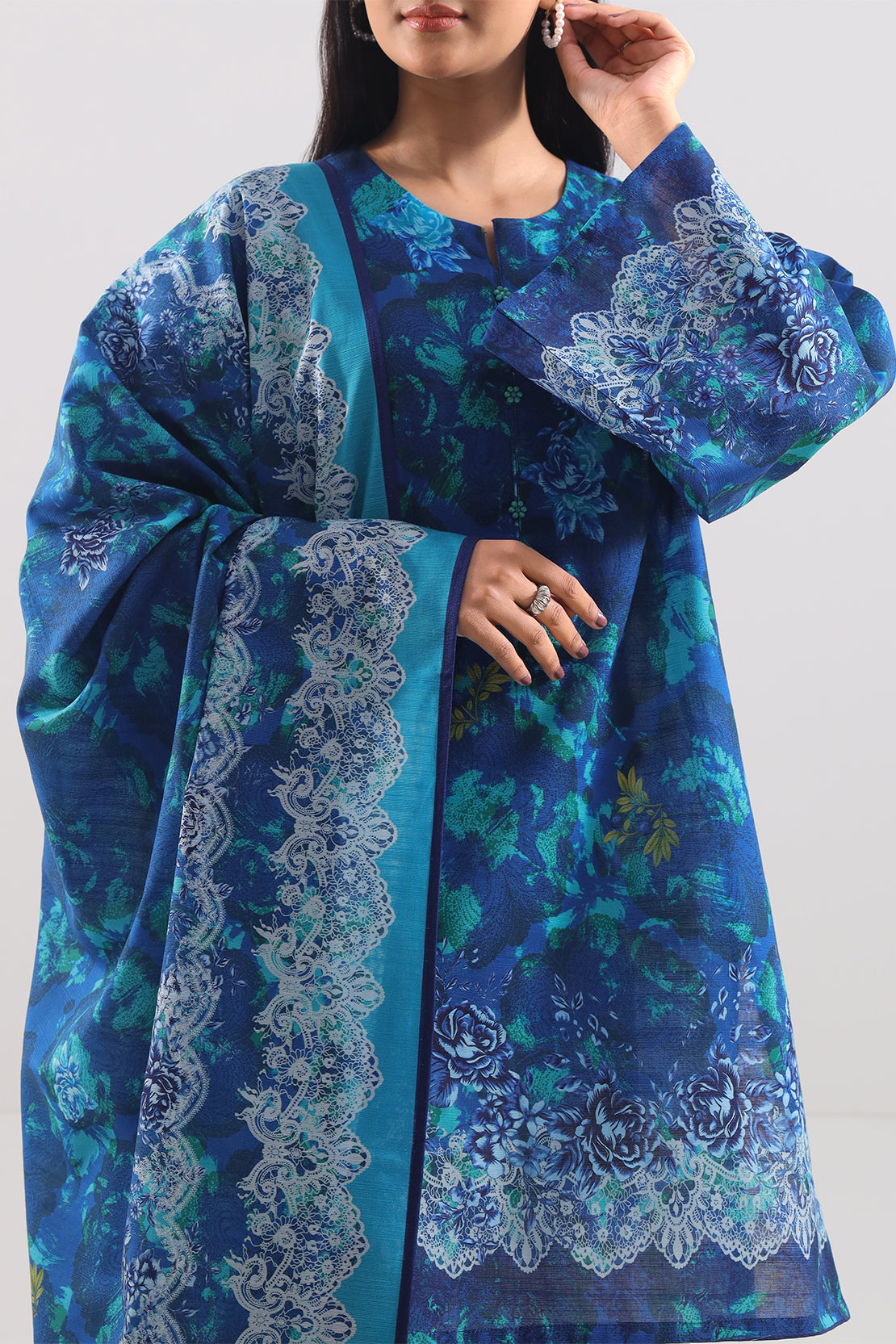 Blue Soft Printed Lawn 3-Piece 3