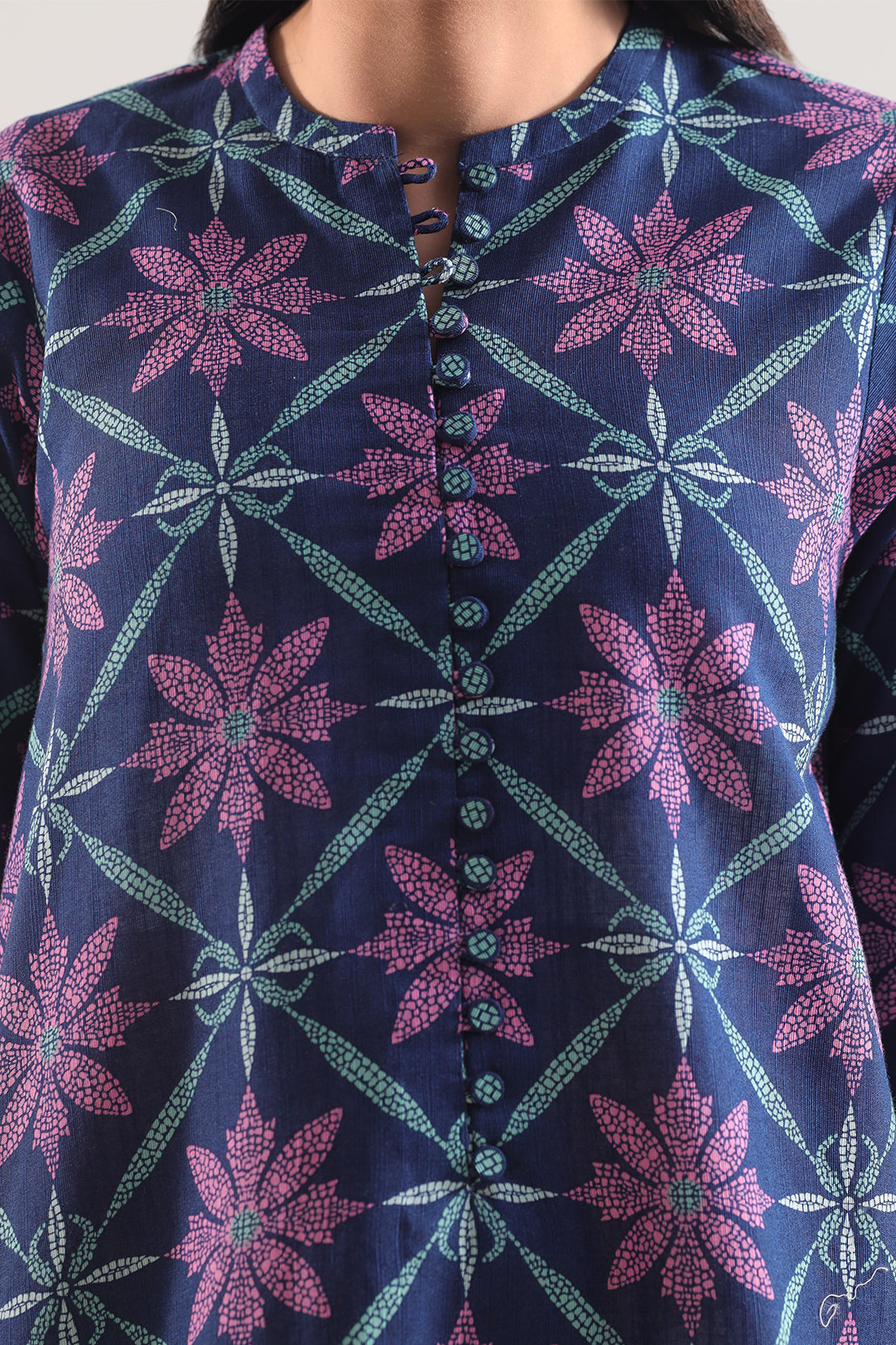 Blue Cotton Khaddar 3-Piece 3