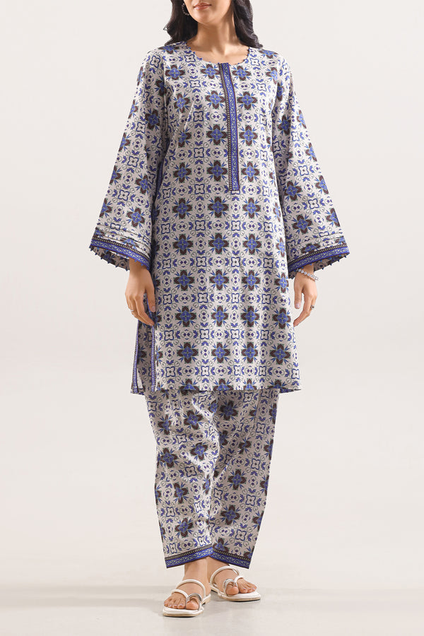 Unstitched Printed Royal Linen 2 Piece (Shirt/Trouser)