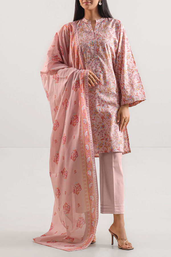 Unstitched Printed Lawn 3 Piece