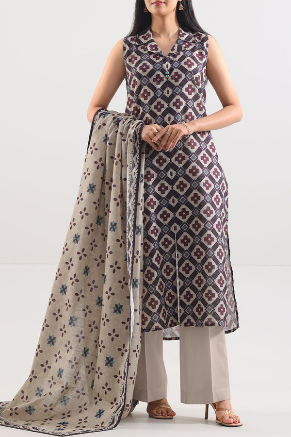 Unstitched Printed Warm Khaddar 3 Piece