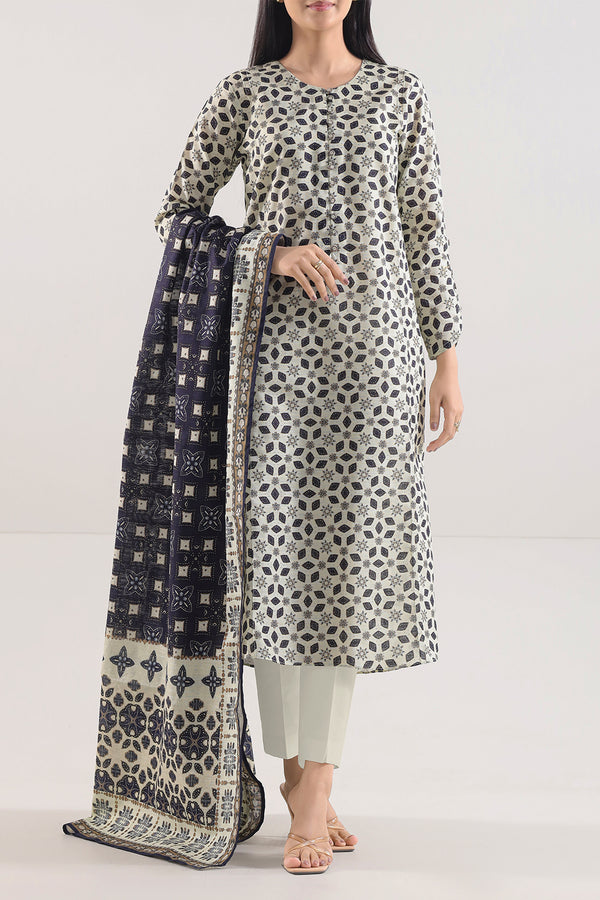 Unstitched Printed Warm Khaddar 3 Piece
