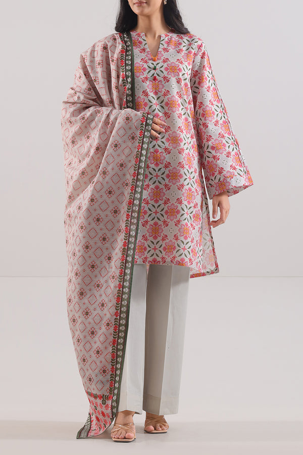 Unstitched Printed Warm Khaddar 3 Piece