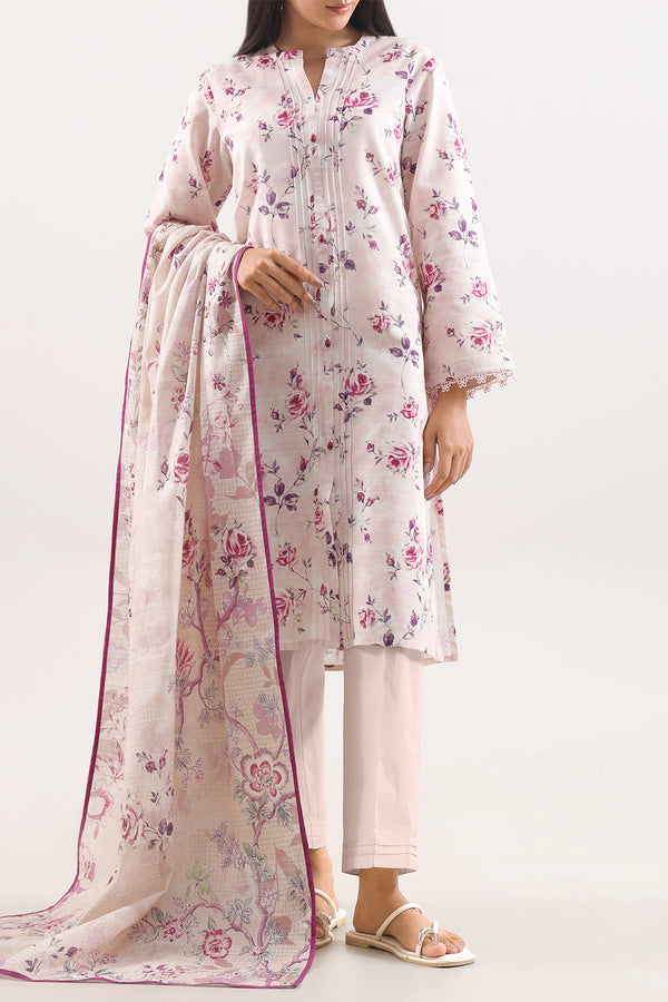 Unstitched Printed Cotton Khaddar 3 Piece