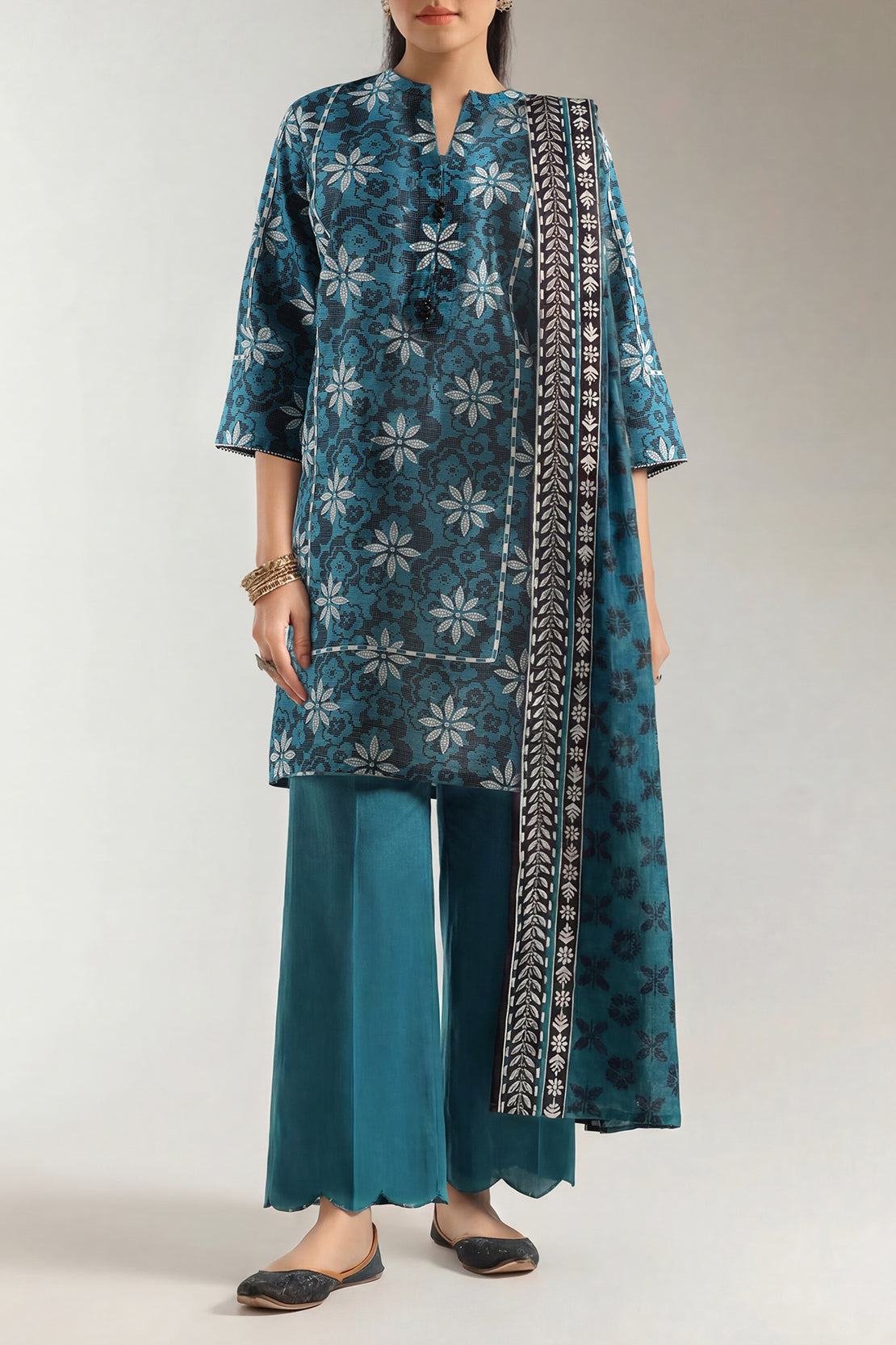 Green Paisley Lawn 3-Piece