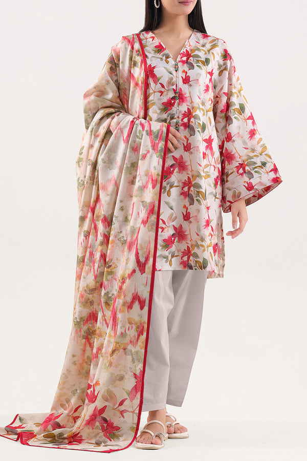 Unstitched Printed Karandi 3 Piece