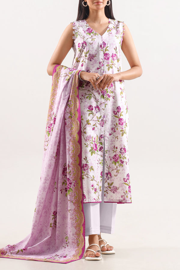 Unstitched Printed Warm Cotton 3 Piece