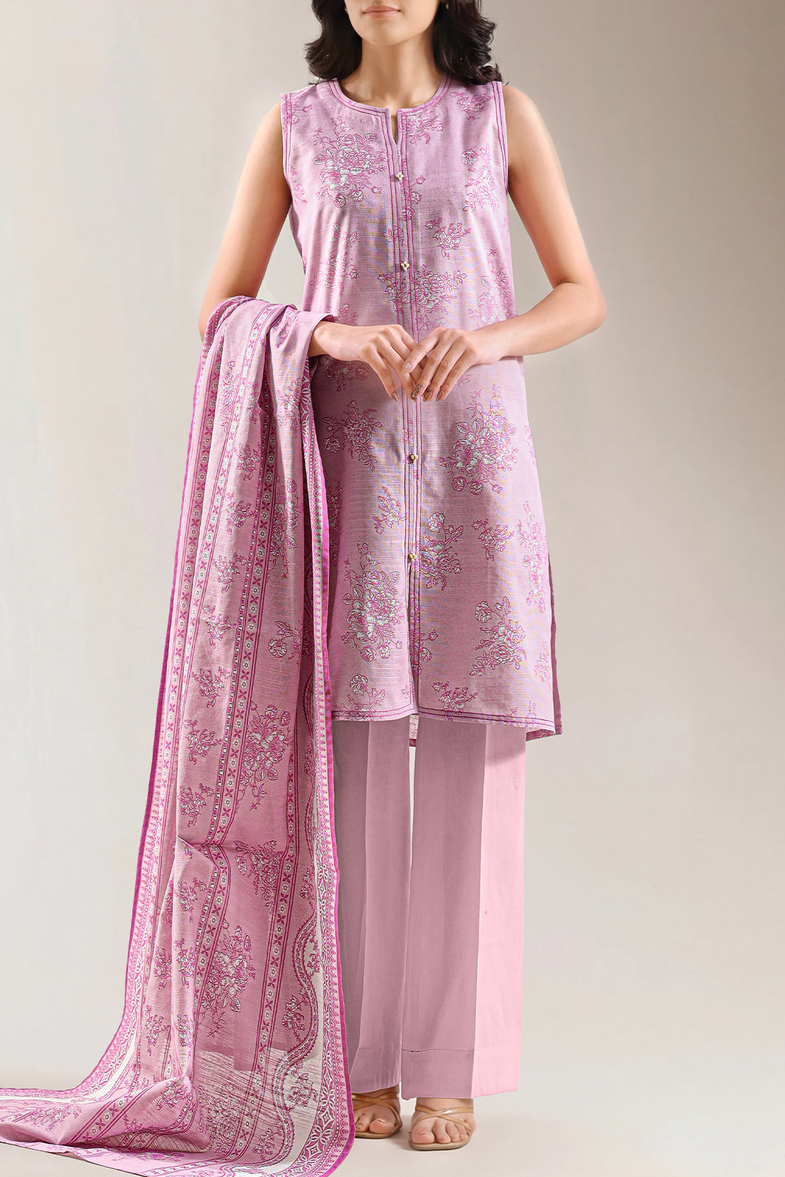 Unstitched Printed Lawn 3 Piece – SAYA