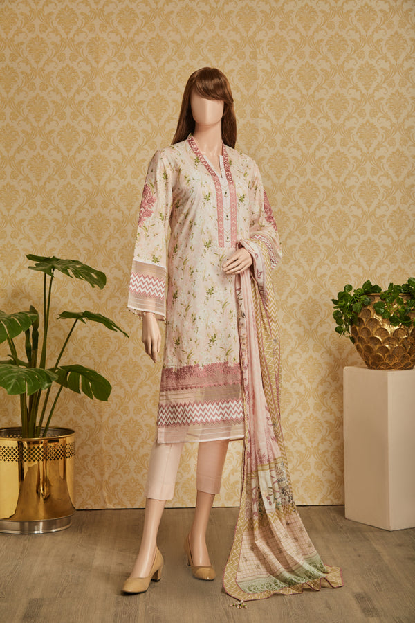 Unstitched Printed Lawn Stitched 3 Piece