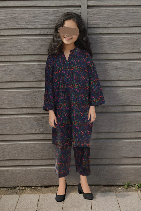 SAYA's Printed Khaddar Stitched Shirt/trouser For Mom and Daughter