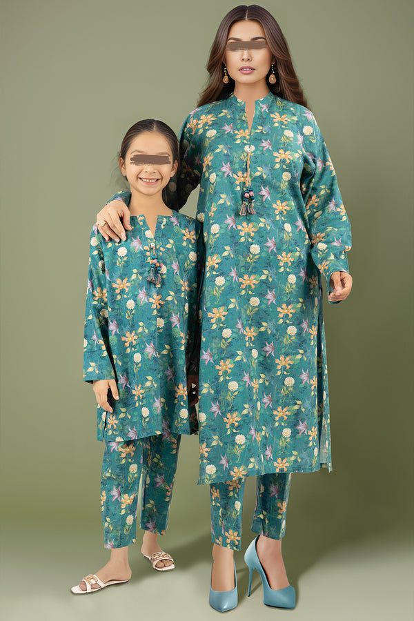 SAYA's Printed Khaddar Stitched For Mom And Daughter