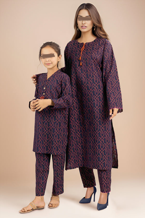 SAYA's Printed Cotton Jacquard Stitched For Mom And Daughter