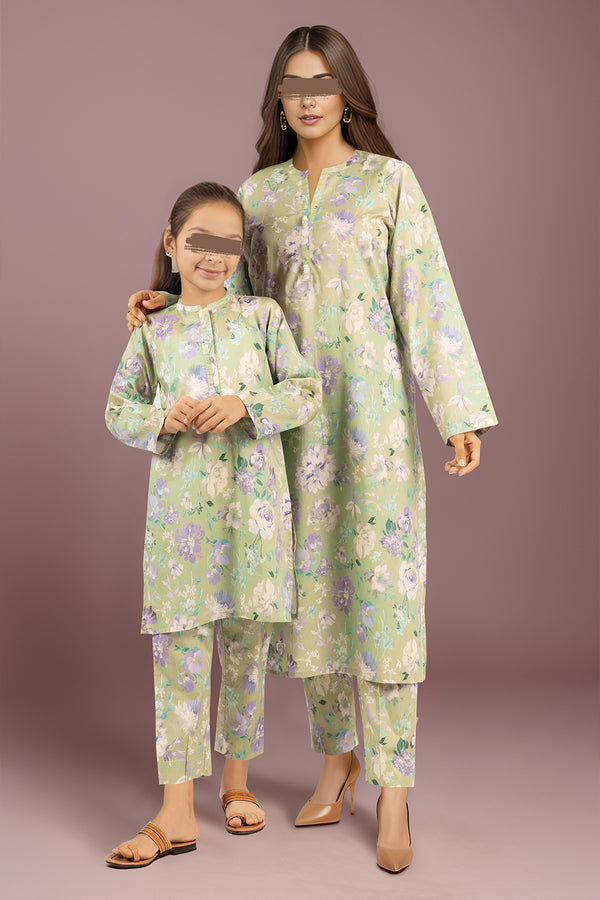 SAYA's Printed Cambric Stitched Mom And Daughter