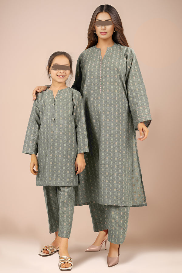 SAYA's Printed Cotton Jacquard Stitched For Mom And Daughter