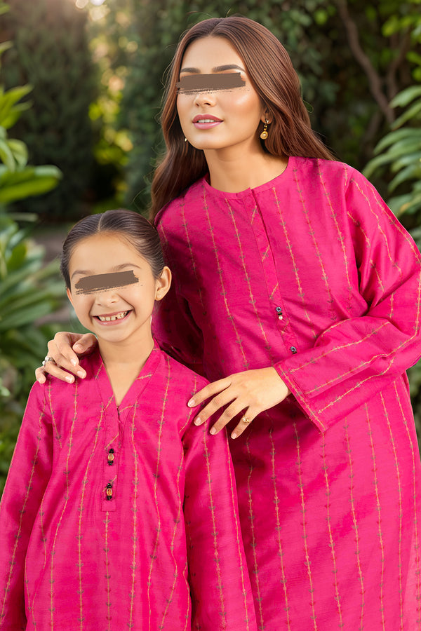 SAYA's Printed Cotton Jacquard Stitched For Mom And Daughter