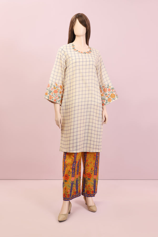 Unstitched Printed Emb Lawn 2 Piece (Shirt/Trouser)