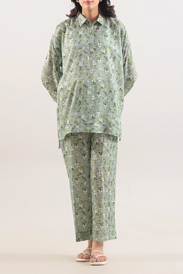 Printed Silk Touch Stitched 2 Piece (Shirt/Trouser)