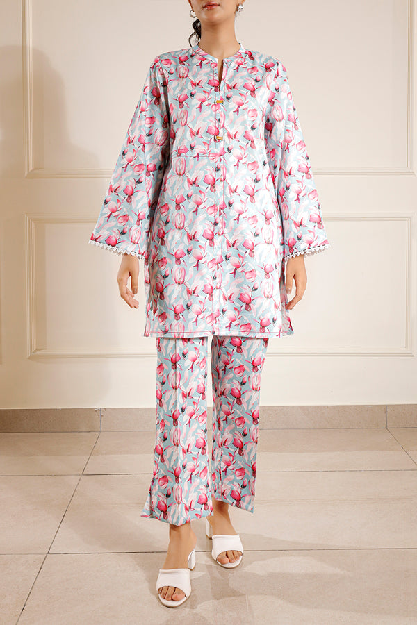 Printed Silk Touch Stitched 2 Piece (Shirt/Trouser)