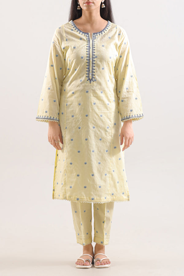 Embroidered Cotton Jacquard Stitched 2 Piece (Shirt/Trouser)